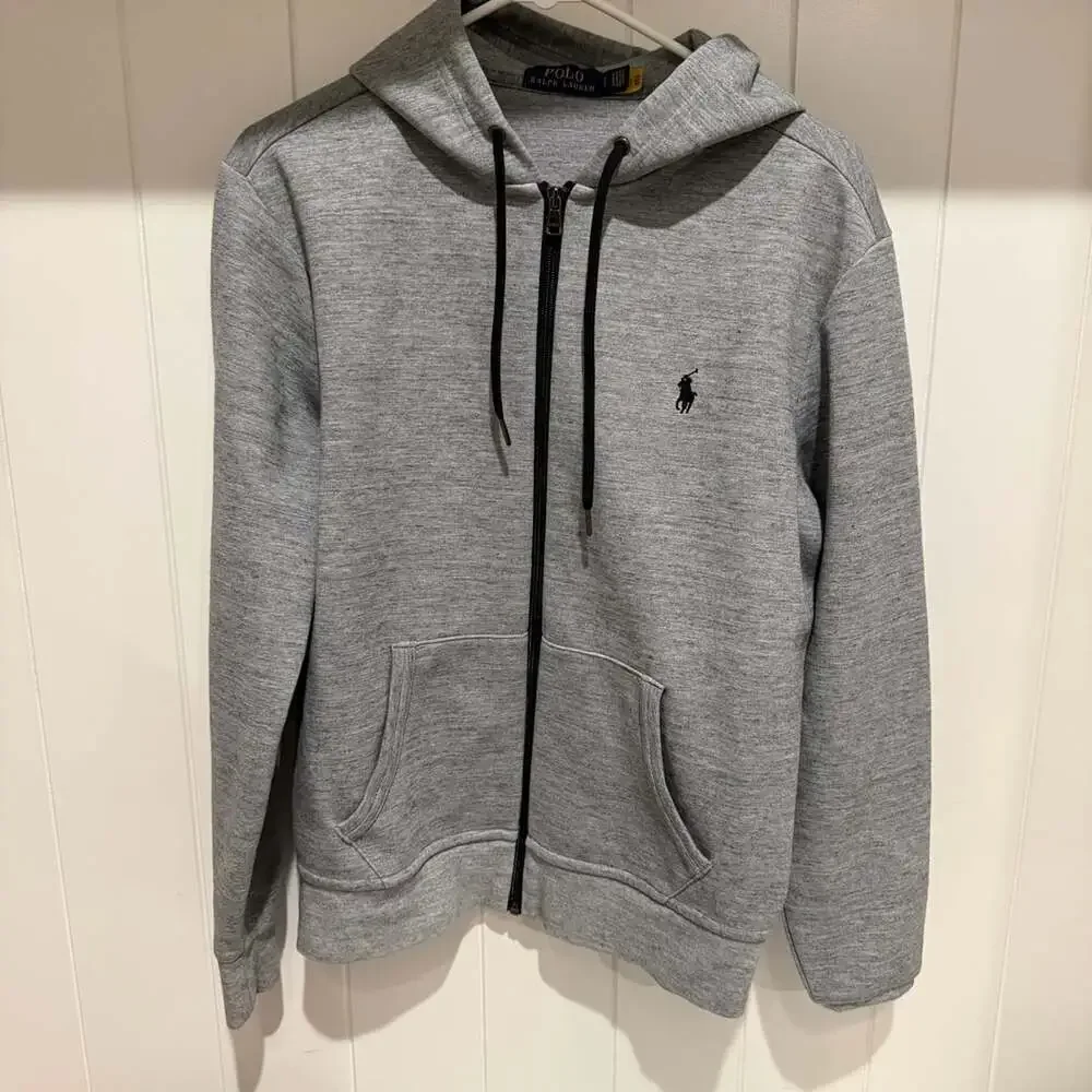 Polo Ralph Lauren Double-Knit Full-Zip Hoodie Size S Gray